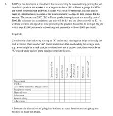 solved 7 a number of costs are listed below cost descrip