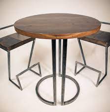 Reclaimed Wood And Metal Bar Table And Stools Made In Canada Bar Table And Stools Bar Table Pub Table Sets
