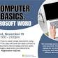 Computer Basics: Microsoft Word event image