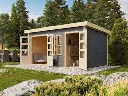 Gartenhaus Zweiraumhaus Appelhorn 2 28 Mm Terragrau Karibu Gartenhaus Flachdach Gartenhaus Gartenhaus