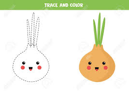 100% free fast food coloring pages. Trace Cute Kawaii Onion And Color It By Example Handwriting Royalty Free Cliparts Vectors And Stock Illustration Image 149451508