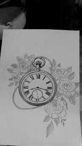 Apprendre à dessiner nécessite patience et entrainement. Dessin Montre A Gousset Fleurs Roses Pocket Watch Tattoos Watch Tattoos Clock Tattoo Design
