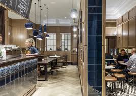 Burr Co Cafe Edinburgh Scotland Beautiful Green Blue Tiles On Bar From With Brass Edge Detail Gorgeo Cafe Interior Restaurant Interior Restaurant Design