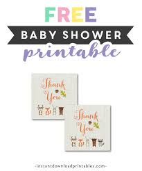 They can be opened and printed with a pdf reader. Free Printable Baby Shower Woodland Fox Forest Animals Thank You Tags Instant Download Instant Download Printables