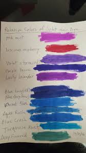 Relative Colors Of Splat Hair Dyes On White Paper Splat Hair Dye Splat Hair Color Dyed Hair