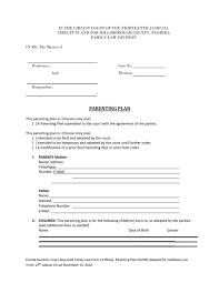 49 Free Parenting Plan Custody Agreement Templates Á… Templatelab