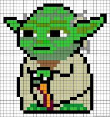 Maitre Yoda Dessin Petit Carreau Perle Hama Star Wars Coloriage Pixel Art