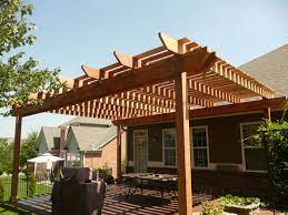 Cedar Pergola With Wide Slats On Top Giving Extra Shade Pergola Cedar Pergola Backyard