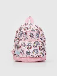 Pembe Kiz Cocuk Unicorn Baskili Sirt Cantasi Lc Waikiki Canta Cuzdan Pembe
