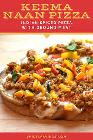 Keema Naan Pizza Indian Ground Meat Pizza Recipe Naan Pizza Keema Recipes Meat Pizza