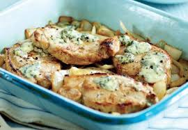 Baked Pork Loin Steaks With Pears And Blue Cheese Pork Loin Steak Recipes Recipes Using Pork Baked Pork Steak