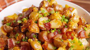 Loaded Slow Cooker Potatoes Is The Side That Saves You Valuable Oven Space Recipe Slow Cooker Potatoes Recipes Loaded Slow Cooker Potatoes