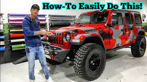 Black and red truck wrap. How To Camo Wrap Your Ride Beginner Level Best Quarantine Hobby Youtube
