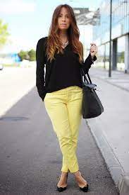 Resultado De Imagen Para Como Combinar Pantalones Amarillos Pantalones Amarillos Amarillo Ropa