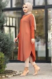 Neva Style Neva Style Simli Turuncu Tesettur Tunik 49431t Tesetturisland Com Hijab Fashion Muslim Fashion Fashion