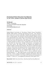 Check spelling or type a new query. Pdf Developing Written News Item Text Materials For The Tenth Graders Of Senior High School