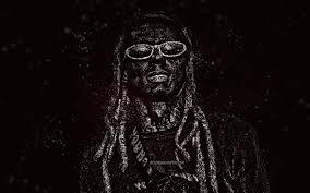 Black & white hd wallpapers, desktop and phone wallpapers. Download Wallpapers Lil Wayne White Glitter Art Black Background American Rapper Lil Wayne Art Dwayne Michael Carter Jr For Desktop Free Pictures For Desktop Free