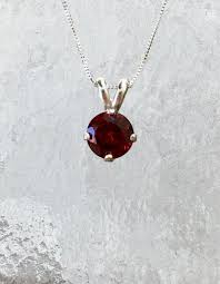 Genuine Garnet Necklace Garnet Solitaire January Birthstone Etsy Red Stone Necklace Garnet Pendant January Birthstone Necklace