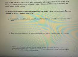 Each correct answer is worth up to 2 credits. Directions Use The Information From Below To Answer Chegg Com
