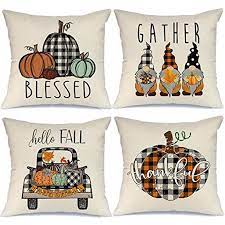 One swap is all it takes to give your sofa or bed a new look. Fall Pillow Covers 20x20 Set Of 4 For Fall Decor Farmhouse Thanksgiving Buffalo Check Plaid Gnomes Pumpkin Outdoor Fall Pillows Decorative Throw Pillows Autumn Cushion Cases For Couch 1015bz20 Walmart Com
