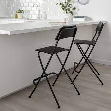 They are easy to store and come in a wide variety of styles and colors. Franklin Bar Stool With Backrest Foldable Black Black 63 Cm Ikea Switzerland