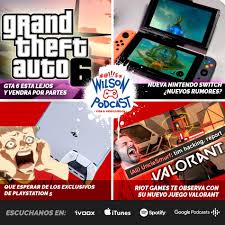 Todas la actualidad de juegos de nintendo switch, con las últimas noticias, reportajes e información más actual y relevante sobre nintendo switch. Wilson Podcast Gta 6 Va A Demorar Y Vendra Por Partes Nueva Nintendo Switch Y Poco Stock De Playstation 5 Este Ano Esta Semana Probamos Un Nuevo Formato En El Programa