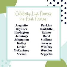 This is a popular indian surname starting with s. Celebrity Surnames As First Names So Many Celebrities Have Wonderful S Urnames That Would Make The Sweetest Fi Surnames As First Names Baby Name List Names