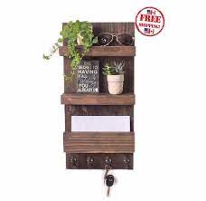 Mail Organizer Wood Key Holder Rack