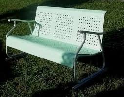 Green Patio Porch Glider Mid Century 50s 60s 70s Metal Lawn Chair Garden Seat Metal Lawn Chairs Rocking Chair Porch Lawn Chairs
