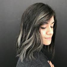 A medium length hair with wavy texture looks amazing. I Added Smoky Gray Highlights To My Brown Hair Before And After Allure