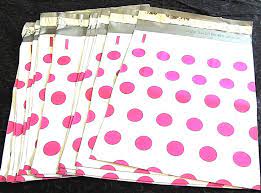 9 x12 pink polka dot flat poly mailers shipping bags colored usps ups fedex approved 100 pack dots envelopes packaging ideas business sustainable products