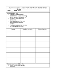 Below are different lesson plans for teachers. Guided Reading Lesson Plan Template With Observation Notes Tpt