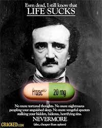18 Celebrity Endorsements That Would Actually Make Sense Edgar Allan Poe Book Humor Smart Humor