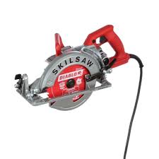 Skilsaw 15 Amp Corded Electric 7 1 4 In Magnesium Worm Drive Circular Saw With 24 Tooth Carbide Tipped Diablo Blade Spt77wm 22 The Home Depot Worm Drive Circular Saw Skil Saw Worm Drive