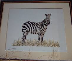 Zebra On Safari Cross Stitch Chart