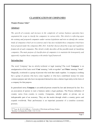 Definitions of company, existing company, private company and public company 4. Pdf Classification Of Companies