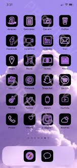 Purple Ios 14 App Icon Pack Neon Aesthetic Ios 14 Icons Iphone Icon Pack Neon 71 Pack App Icons App Icon Homescreen Iphone App Store Icon