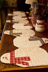 Snowman Table Runner Sewing Wendys Hat Christmas Quilts Holiday Table Runner Christmas Sewing