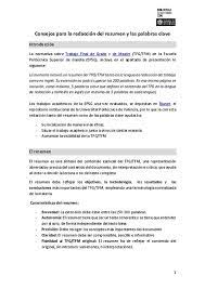La ficha de resumen es un documento material o informático donde se almacenan los datos principales de un tema estudiado. Consejos Para La Redaccion Del Resumen Y Las Palabras Clave