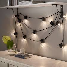 Outdoor lighting & audio visual systems. Svartra Black Outdoor Led Lighting Chain With 12 Lights Ikea