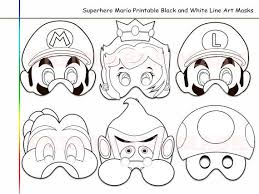Coloring Pages Superhero Mario Printable Black By Amazingpartyshop Black And White Lines Coloring Mask