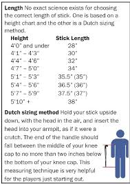 field hockey stick height chart field hockey stick size chart