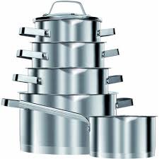 Encuentra ofertas de batería de cocina en tu ciudad. Smile Mgk11 Bateria De Cocina Induccion 10 Piezas Acero Inoxidable 4 Ollas 1 Cazo 5 Tapas Cristal Apta Para Todo Tipo De Cocinas Libre Pfoa 14728