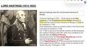 Lord Warren Hastings : Governor General ...