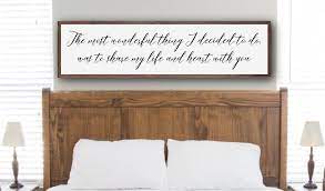 Simple office meets guest room decorating ideas bedroom. Over Bed Wood Sign Over Bed Wall Decor The Most Wonderful Etsy Bedroom Signs Guest Bedroom Decor Wall Decor Bedroom