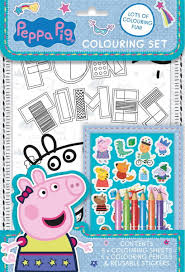 Top 35 peppa pig coloring pages for your little ones. Peppa Pig Colouring Set Kids Art Craft Pencils Stickers Travel Activity Book Ebay