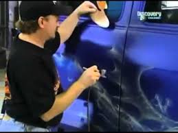 The Amazing Mike Lavallee On Overhaulin Airbrushing Blue Flames Youtube Air Brush Painting Airbrush Airbrush Designs