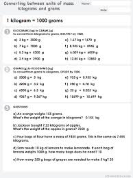 Converting Between Units Of Mass Grams And Kilograms