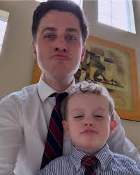 James wanted to wear a big boy tie like poppa to Church, then proceeded to  make this face haha 😂 #Dad #DadLife #Son #FatherAndSon #Church