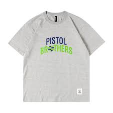 Pistol Brothers Tee Gray Lime Green